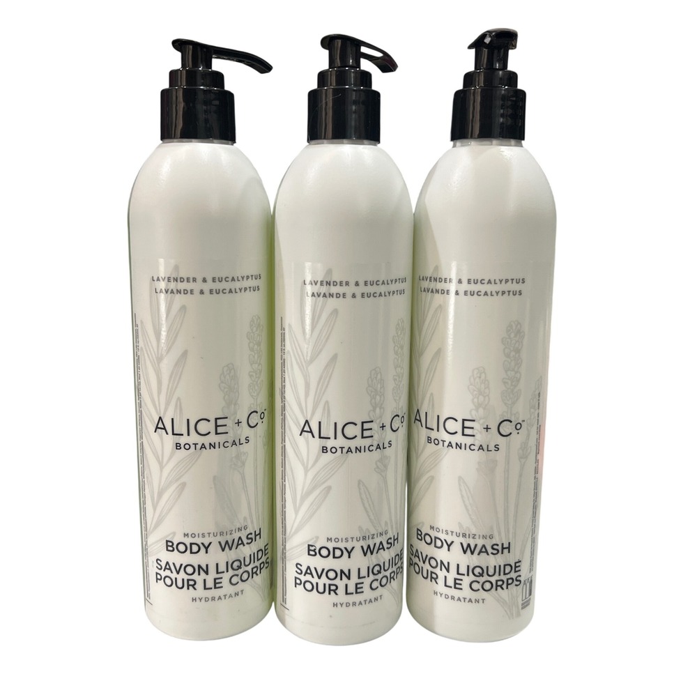 Alice + Co Botanicals Lavender Eucalyptus Moisturizing Body Wash 3 Pack 12.1oz